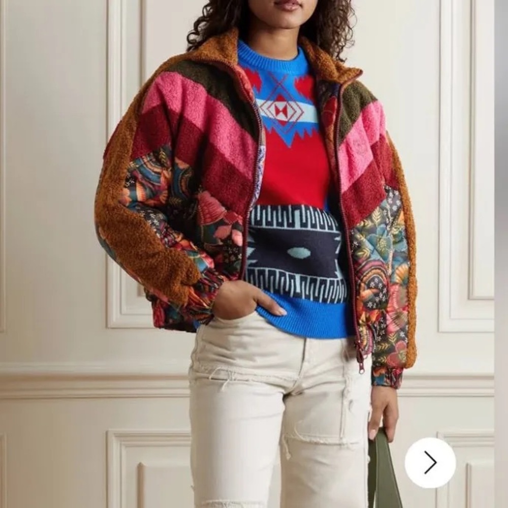 Farm Rio | Toucanfly Reversible Quilted Floral Bouclé Jacket | Sz XS - Picture 2 of 14